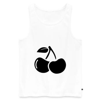 Symbole des cerises - Débardeur bio Premium Homme - blanc - Devant - Michal (187cm)