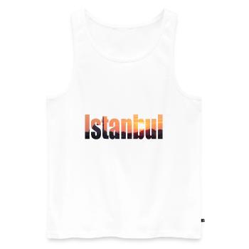 Istanbul est une ville sur deux continents - Débardeur bio Premium Homme - blanc - Devant - AI Model Male 178 light (178cm)