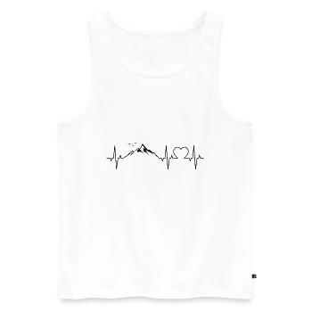 Montagne Battements de coeur Montagnes ECG Montagnes Coeur - Débardeur bio Premium Homme - blanc - Devant - AI Model Male 178 light (178cm)