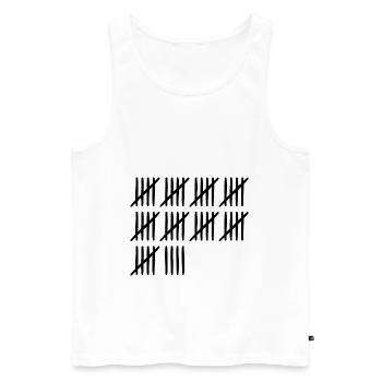 49 birthday tally sheet - 49 years old - Men's Premium Organic Tank Top - white - Front - AI Model Male 178 light (178cm)