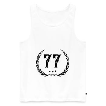 77 Couronne numérique - Débardeur bio Premium Homme - blanc - Devant - Michal (187cm)