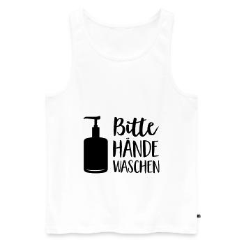 Hände waschen - Männer Premium Bio Tank Top - Weiß - Vorne - Michal (187cm)