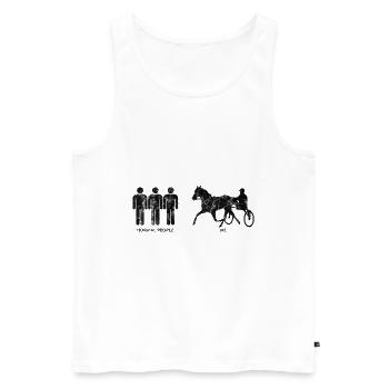 Trotter courses de trot dans un style rétro ou vintage - Débardeur bio Premium Homme - blanc - Devant - AI Model Male 178 light (178cm)