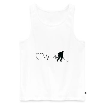 Hockey sur glace en rythme cardiaque pour les enfants - Débardeur bio Premium Homme - blanc - Devant - Michal (187cm)