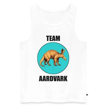 Animaux nature logo bande dessinée Deferkel Oeuvres d’art Aardvark - Débardeur bio Premium Homme - blanc - Devant - Michal (187cm)