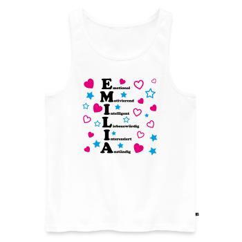 Emilia - Männer Premium Bio Tank Top - Weiß - Vorne - AI Model Male 178 light (178cm)