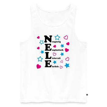 Nele - Männer Premium Bio Tank Top - Weiß - Vorne - AI Model Male 178 light (178cm)