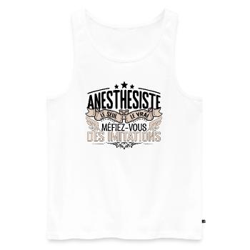 Anesthésiste cadeau Anesthésiste le vrai Anesthési - Débardeur bio Premium Homme - blanc - Devant - Michal (187cm)