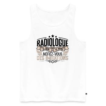 Radiologue cadeau Radiologue le vrai Radiologue - Débardeur bio Premium Homme - blanc - Devant - Michal (187cm)