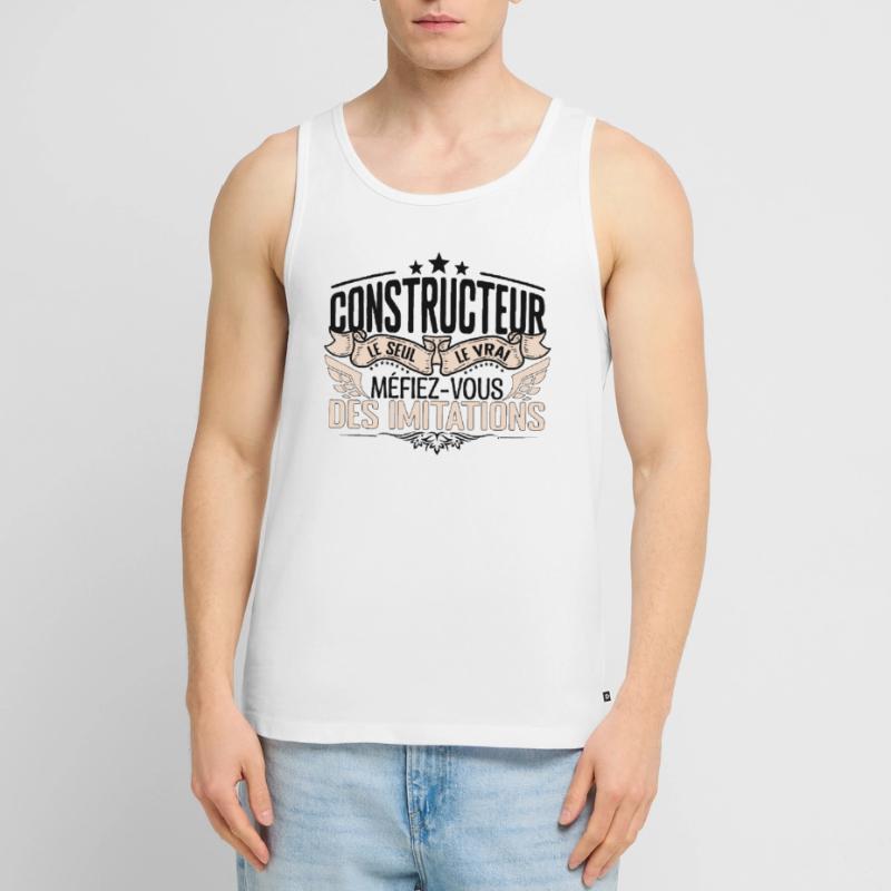 Constructeur cadeau Constructeur le vrai Construct Débardeur bio Premium Homme