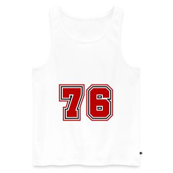 Symbole numérique 76 - Débardeur bio Premium Homme - blanc - Devant - Michal (187cm)