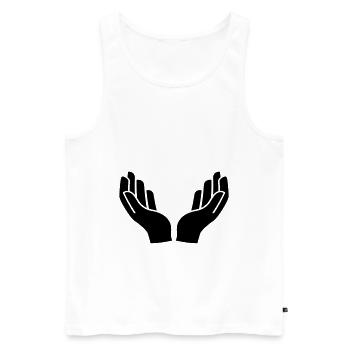 Hands icon icon - Men's Premium Organic Tank Top - white - Front - AI Model Male 178 light (178cm)