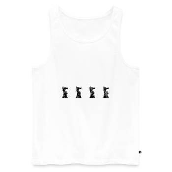 Retro Schach Schachspieler Schachmatt Schachfigur - Männer Premium Bio Tank Top - Weiß - Vorne - Michal (187cm)