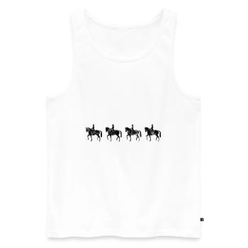 Dressage Cavalier de dressage Cheval d’équitation - Débardeur bio Premium Homme - blanc - Devant - Michal (187cm)