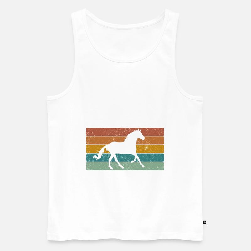 Pferd - Männer Premium Bio Tank Top - Weiß