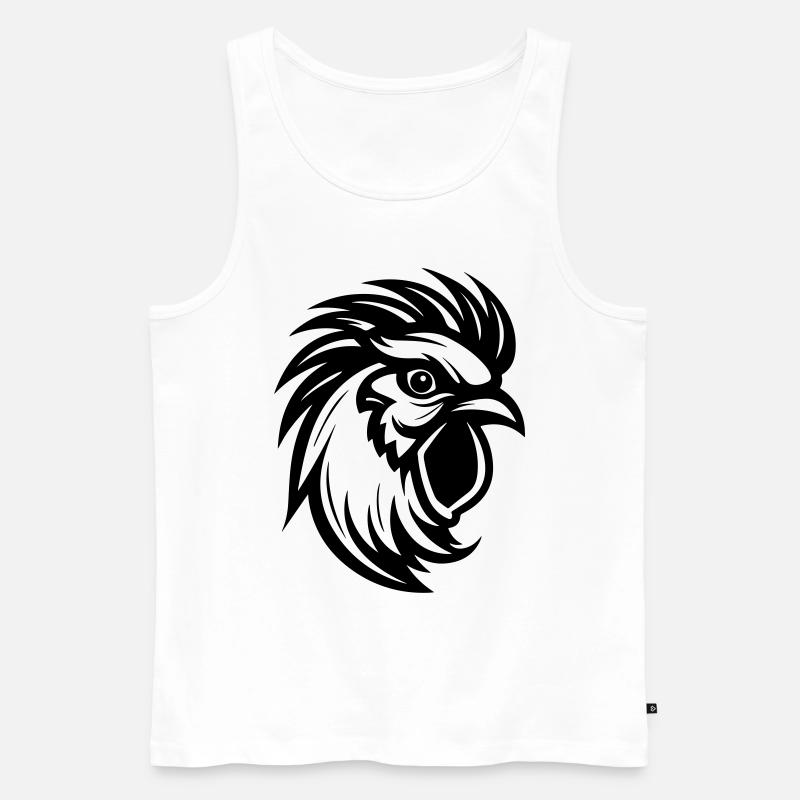 Hahn Tier - Männer Premium Bio Tank Top - Weiß
