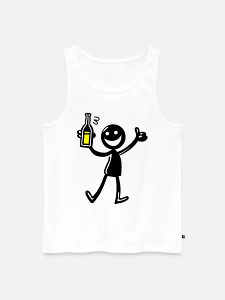 Drinking Comic Illustration Beer - Men's Premium Organic Tank Top - white