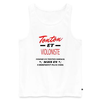 Tonton et VIOLONISTE - Débardeur bio Premium Homme - blanc - Devant - Michal (187cm)