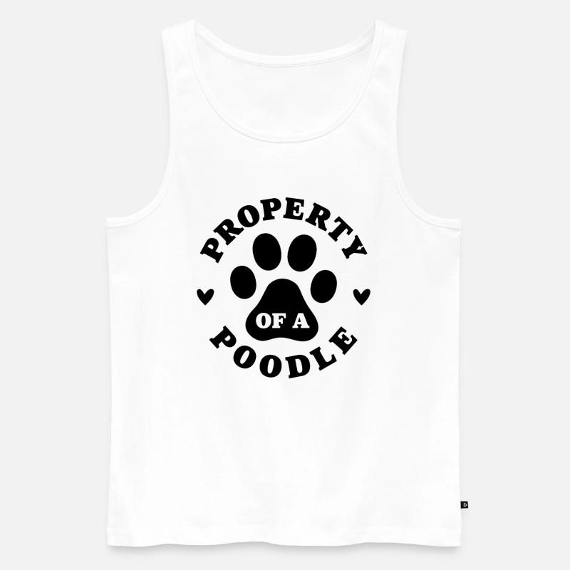 Eigentum eines Pudels - Männer Premium Bio Tank Top - Weiß