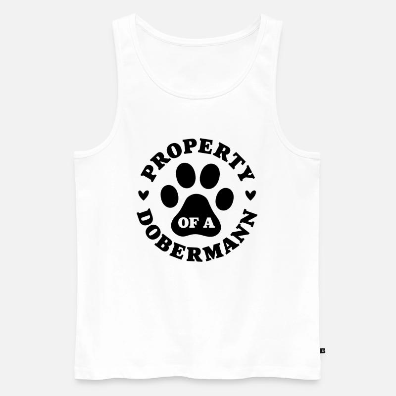 Eigentum eines Dobermanns - Männer Premium Bio Tank Top - Weiß
