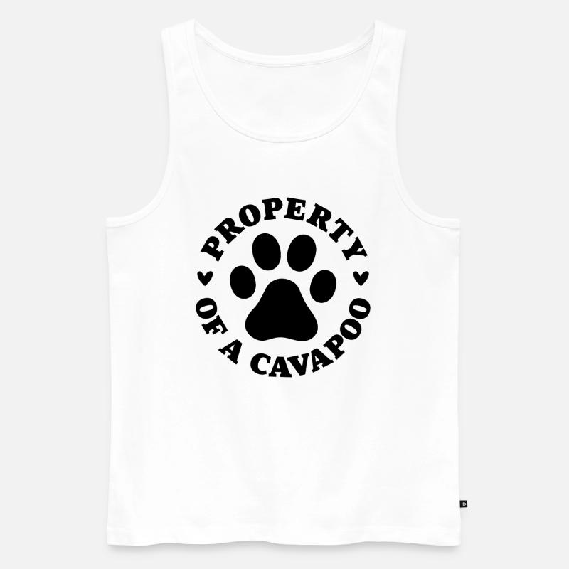 Eigentum eines Cavapoo - Männer Premium Bio Tank Top - Weiß