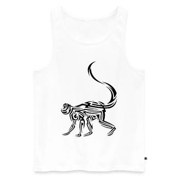 Tatouage tribal de singe - Débardeur bio Premium Homme - blanc - Devant - AI Model Male 178 light (178cm)