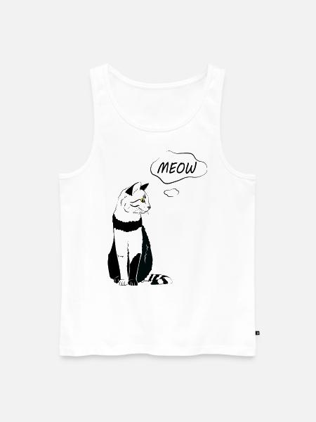 Cute Cat Meow - Men's Premium Organic Tank Top - white