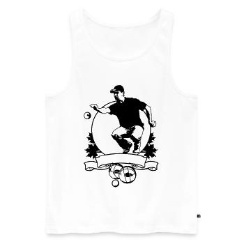 Petanque FLEX SHIELD - Männer Premium Bio Tank Top - Weiß - Vorne - AI Model Male 178 light (178cm)