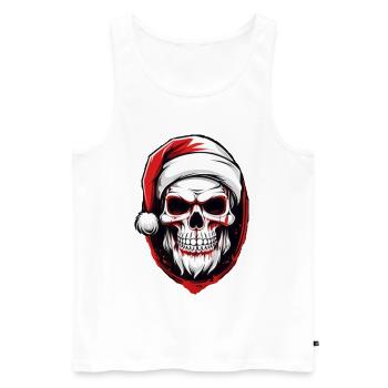 Totenkopf Weihnachtsmann - Männer Premium Bio Tank Top - Weiß - Vorne - Michal (187cm)
