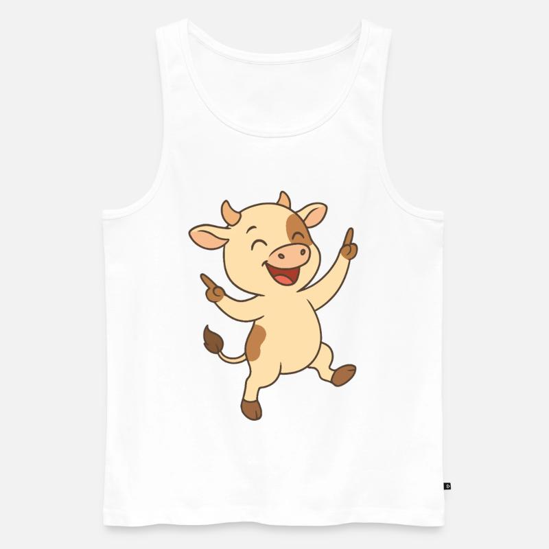 Glückliches Kälbchen - Männer Premium Bio Tank Top - Weiß
