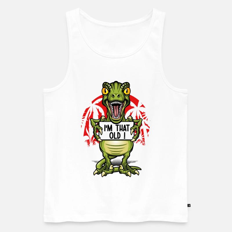 Ich bin ein alter Dinosaurier - Männer Premium Bio Tank Top - Weiß