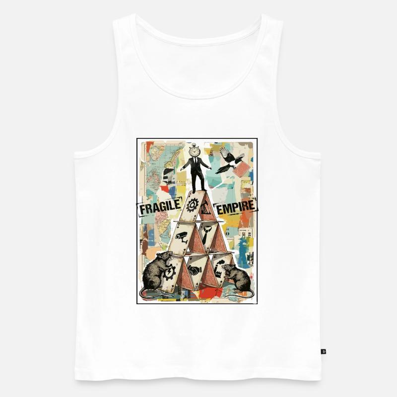 Fragile Empire Kartenhaus Systemkritik - Männer Premium Bio Tank Top - Weiß