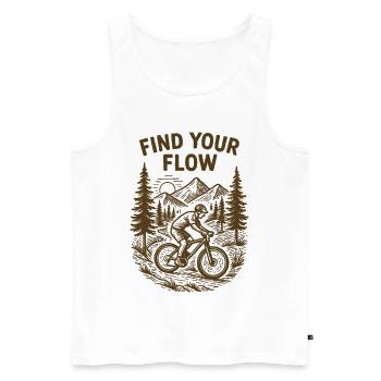 Find Your Flow – Vintage MTB Mountain Bike - Men's Premium Organic Tank Top - white - Front - Michal (187cm)
