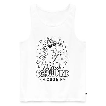 Einhorn Schulkind 2026 Edition - Männer Premium Bio Tank Top - Weiß - Vorne - Michal (187cm)