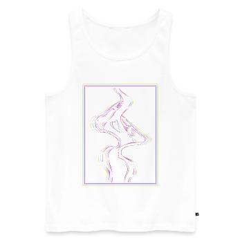 Küssende Münder im Regenbogenrahmen - Männer Premium Bio Tank Top - Weiß - Vorne - Michal (187cm)