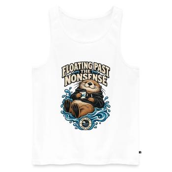RobVibe Wild Club – Otter Past the Nonsense - Männer Premium Bio Tank Top - Weiß - Vorne - Michal (187cm)