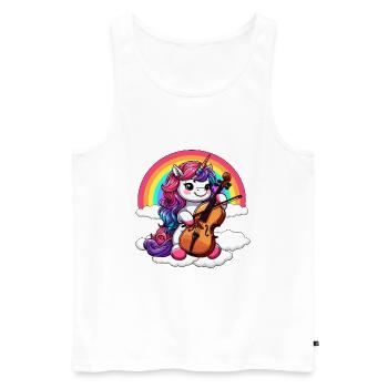 Einhorn Cello Tierorchester Cellistin - Männer Premium Bio Tank Top - Weiß - Vorne - Michal (187cm)