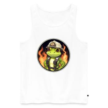 Grenouille des pompiers - Débardeur bio Premium Homme - blanc - Devant - Michal (187cm)