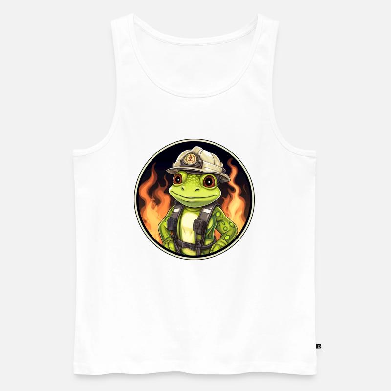 Fire Brigade Frog - Men's Premium Organic Tank Top - white
