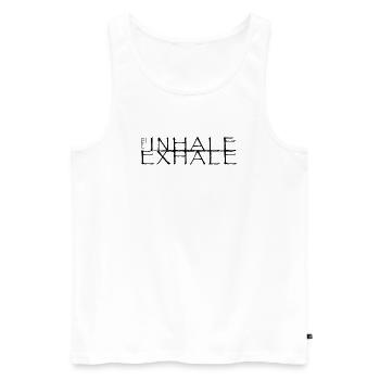 Yoga Zen Inhale Exhale - Débardeur bio Premium Homme - blanc - Devant - Michal (187cm)