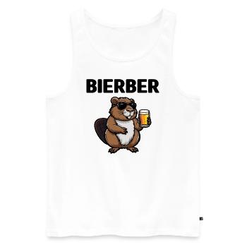 Bierber Biber Bier trinken Sommer Party feiern - Männer Premium Bio Tank Top - Weiß - Vorne - AI Model Male 178 light (178cm)