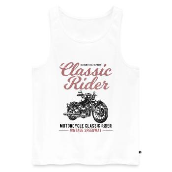 motorcycle - Men's Premium Organic Tank Top - white - Front - Michal (187cm)