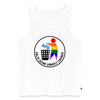 Fck afd - halte deine umwelt sauber - Männer Premium Bio Tank Top - Weiß - Vorne - Michal (187cm)