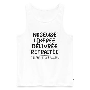 Nageuse célèbre sa retraite avec humour cadeau - Débardeur bio Premium Homme - blanc - Devant - Michal (187cm)