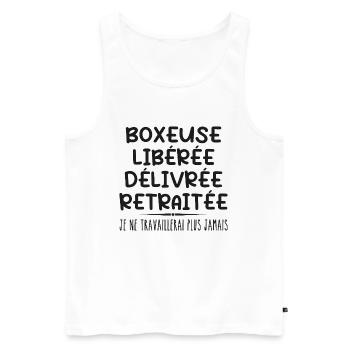 Boxer celebrates retirement with humor gift - Men's Premium Organic Tank Top - white - Front - Michal (187cm)
