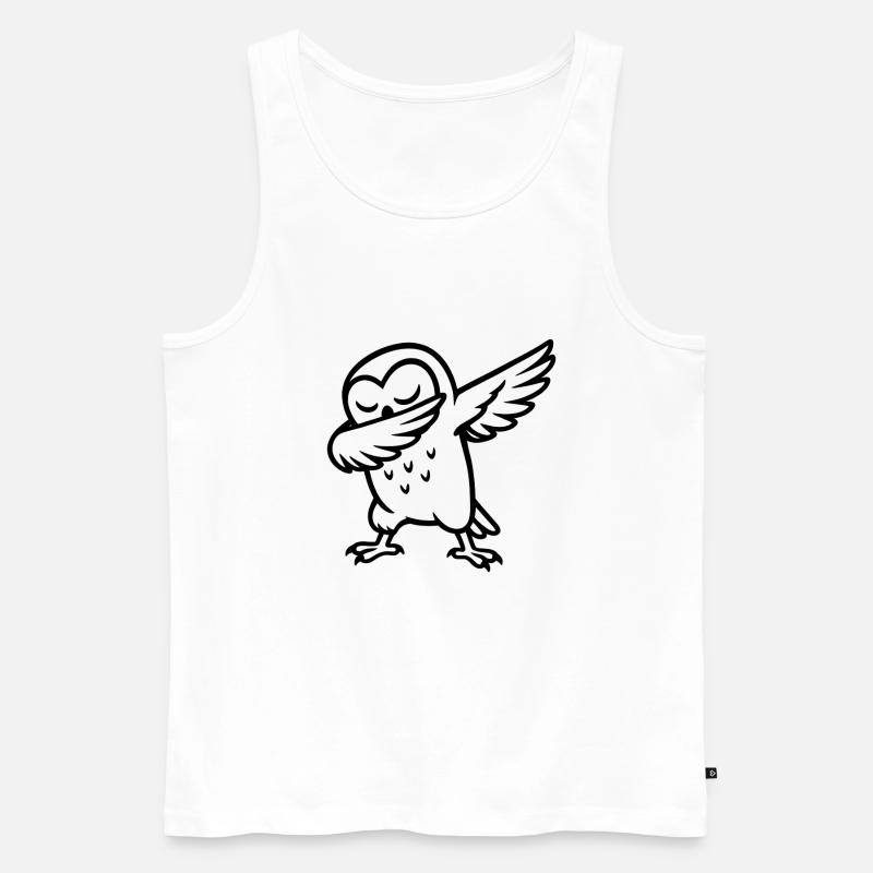 Dabbing Eule – Lustige Eule im Dab Tanz Move - Männer Premium Bio Tank Top - Weiß