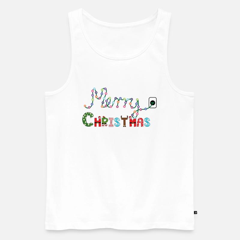 Weihnachtsbaumbeleuchtung - Männer Premium Bio Tank Top - Weiß