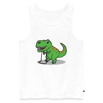 Dinosaurier - Männer Premium Bio Tank Top - Weiß - Vorne - Michal (187cm)