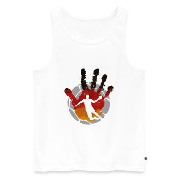 Handball Germany - Men's Premium Organic Tank Top - white - Front - Michal (187cm)