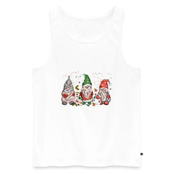 Cute Xmas Gnomes In Plaid Hats, Christmas Gnomes - Men's Premium Organic Tank Top - white - Front - Michal (187cm)